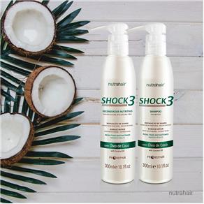 Kit Nutra Hair Shock3 Oleo de Coco Shampoo + Regenerador 300ml