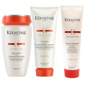 Kit Nutritive Kérastase Nutritive Irisme Shampoo + Condicionador Lait Vital + Leave-in Nectar Thermique - 250 Ml
