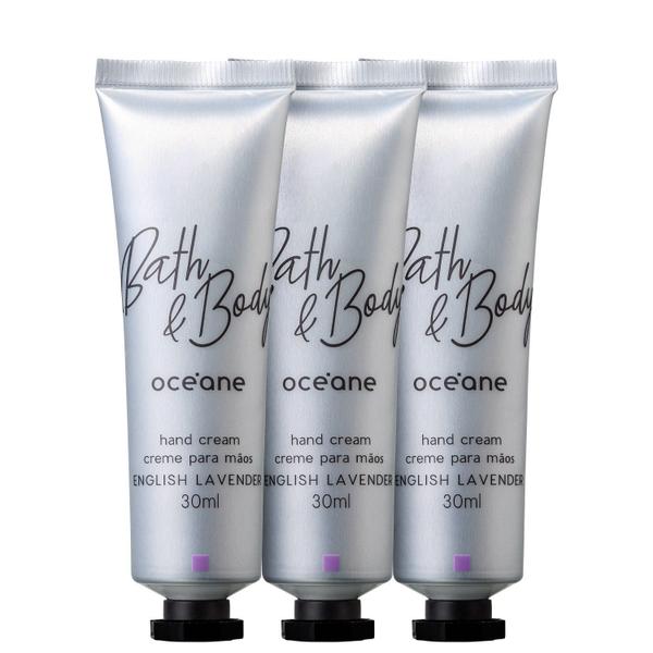 Kit Océane Bath Body Lavender - Creme Hidratante para Mãos 3x30ml