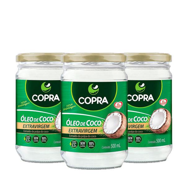 Kit 3 Óleo de Coco Extra Virgem 500ml Cada - Copra