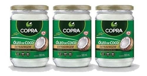 Kit 3 Oleo de Coco Extra Virgem 500ml Copra