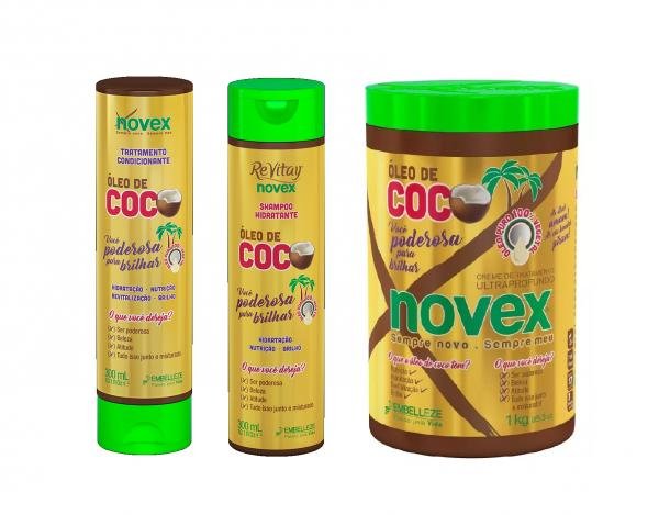 Kit Oleo de Coco Novex - Shampoo, Condicionador e Máscara - Embelleze
