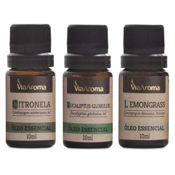 Kit 3Oleo Essencial Citronela Eucaliptus Lemongrass - Via Aroma
