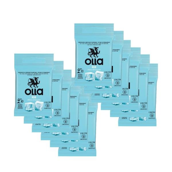 Kit Olla Preservativo Ice 3uni. com 12 Packs