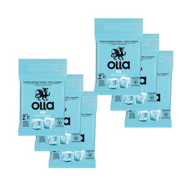 Kit Olla Preservativo Ice 3uni. com 6 Packs