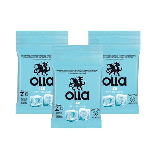 Kit Olla Preservativo Ice 3Uni. com 3 Packs
