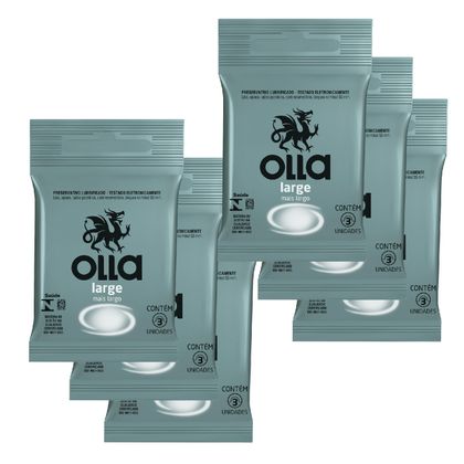 Kit Olla Preservativo Large 3uni. com 6 Packs