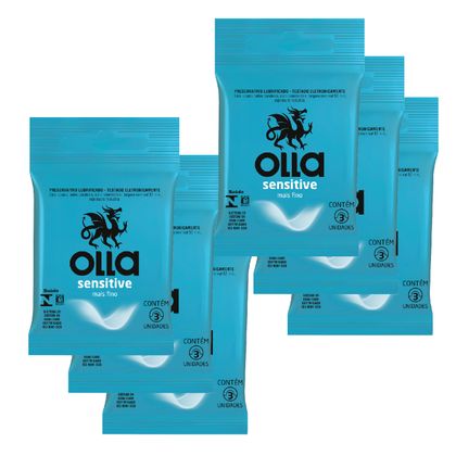 Kit Olla Preservativo Sensitive 3uni. com 6 Packs