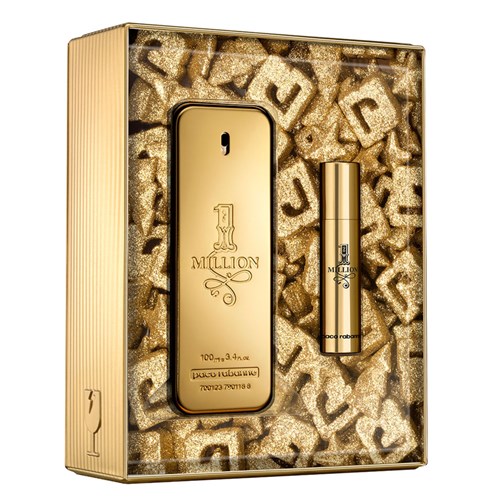 Kit One Million Paco Rabanne ¿ Perfume Masculino Eau de Toilette 100Ml + Miniatura 10 Ml Kit