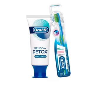 Kit Oral B Creme Dental Gengiva Detox Deep Clean 120g + Escova Dental Pro-Gengiva Ultra Macia