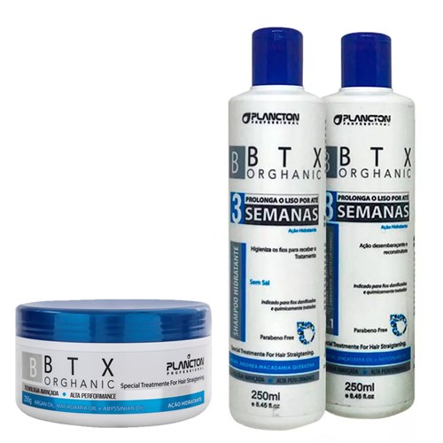 Kit Orghanic Plancton Shampoo, Condicionador e Botox 250Gr