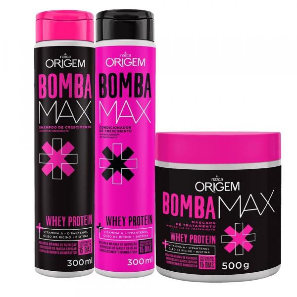 Kit Origem Shampoo e Condicionador + Máscara Tratamento Bomba Max - Nazca