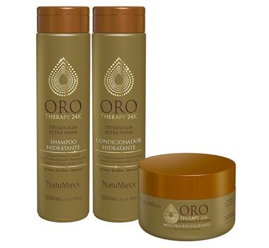 Kit Oro Therapy 24K NatuMaxx Máscara 300g, Shampoo e Condicionador 300ml