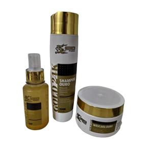 Kit Ouro G10 Premium Shampoo 300Ml Mascara 300G Spray 120 Ml