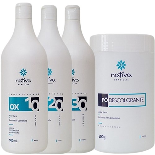 Kit Ox 10, 20 e 30 Vol + Pó Descolorante Nativa