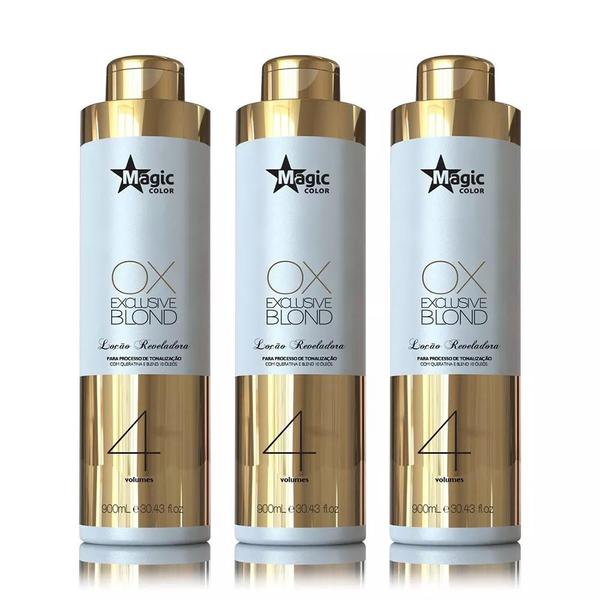 Kit 3 Ox Magic Color - Exclusive Blond 04 Volumes - 900ml