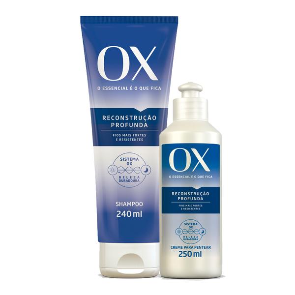 Kit Ox Reconstrução Profunda Shampoo 240ml + Creme de Pentear 250ml - Ox