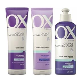 Kit Ox Shampoo + Condicionador + Creme de Pentear Fibers Cachos Controlados