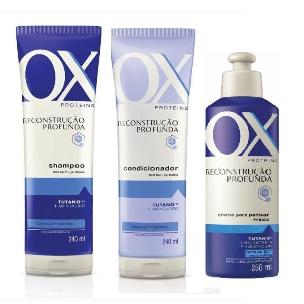 Kit Ox Shampoo + Condicionador + Creme de Pentear Proteins Reconstrução Profunda