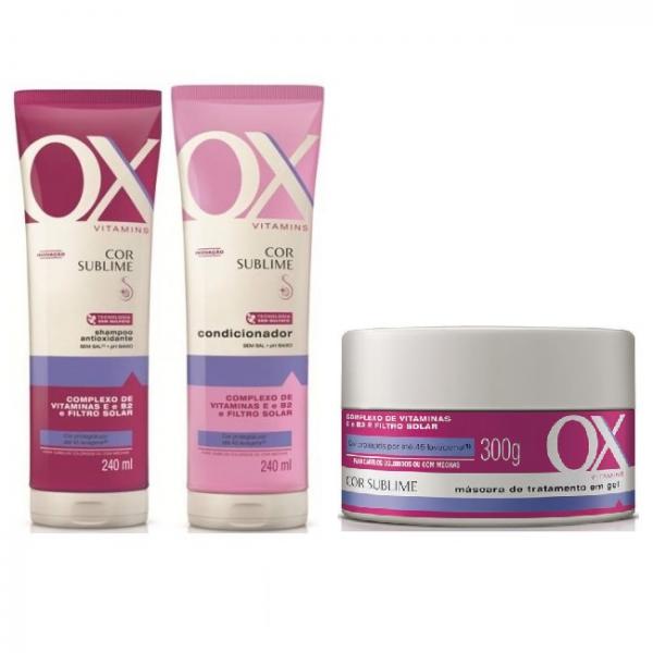 Kit Ox Shampoo + Condicionador + Máscara Capilar Vitamins Cor Sublime