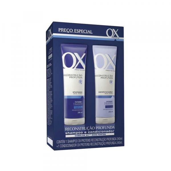 Kit OX Shampoo + Condicionador Proteins Reconstrução Profunda 240m