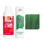 Kit Oxigenada 4% 13vol 120ml E ColoraÇÃO TemporÁRia Color Fresh Create Neverseen Green 60ml