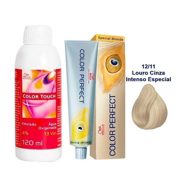 Kit Oxigenada Color Touch 4% 13vol 120ml e ColoraÇÃO Clareadora Color Perfect Special Blond 12/11 60 - Wella