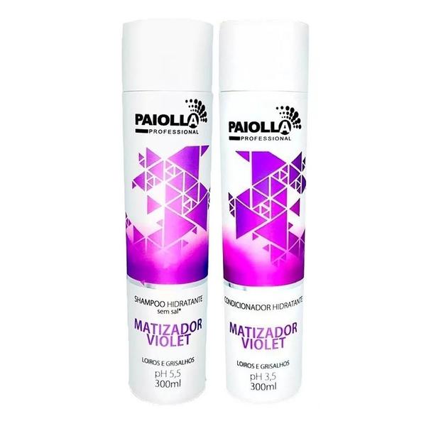 Kit Paiolla Shampoo e Condicionador Matizador Violeta 300ml