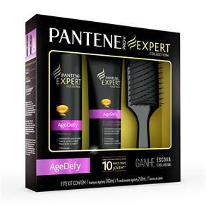 Kit Pantene Agedefy Shampoo 300Ml + Condicionador 250Ml + Escova de Pentear