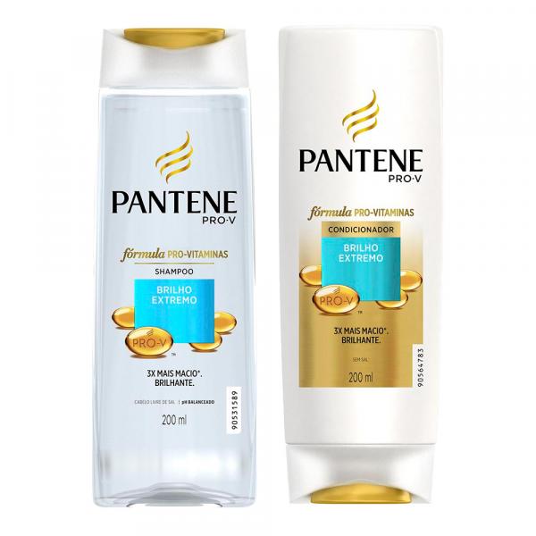 Kit Pantene Brilho Extremo Shampoo 200ml + Condicionador 200ml - PANTENE