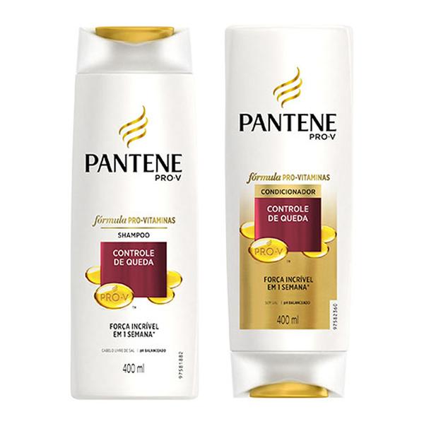 Kit Pantene Controle de Queda Shampoo 400ml + Condicionador 400ml - Pantene