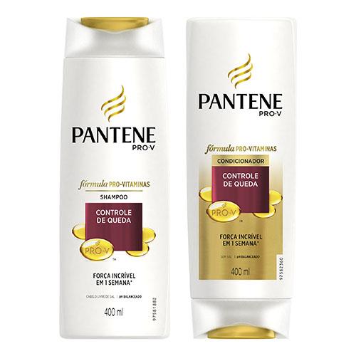 Kit Pantene Controle de Queda Shampoo 400ml + Condicionador 400ml