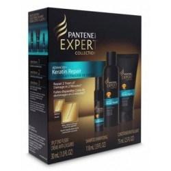 Kit Pantene Expert Keratin Repair Shampoo + Condicionador + Tratamento Selador de Pontas