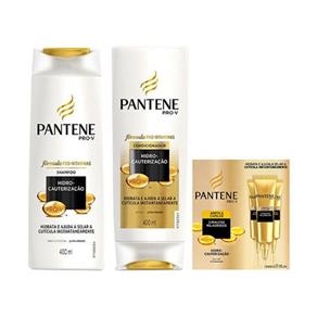 Kit Pantene Hidro-Cauterização Shampoo + Condicionador + Ampola de Tratamento 3 X 15mL