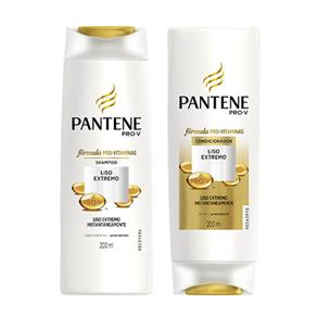 Kit Pantene Liso Extremo Shampoo 200ml + Condicionador 200ml - 200 Ml