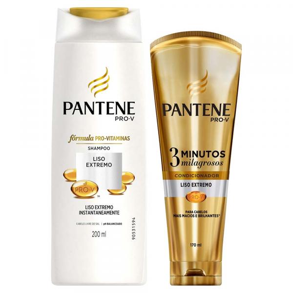 Kit Pantene Liso Extremo Shampoo 200ml + Condicionador 3 Minutos Milagrosos 170ml