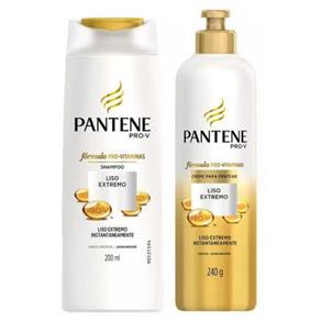 Kit Pantene Liso Extremo Shampoo 200ml + Creme de Pentear 240g