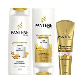 Kit Pantene Liso Extremo Shampoo + Condicionador + Condicionador 3 Minutos