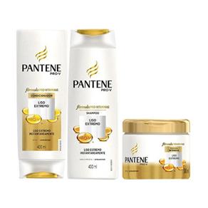 Kit Pantene Liso Extremo Shampoo + Condicionador + Máscara de Tratamento