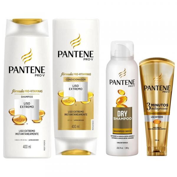Kit Pantene Liso Extremo + Shampoo Pantene à Seco Dry 140G