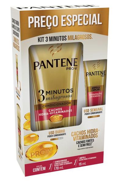 Kit Pantene 3 Minutos Milagrosos Cachos Hidra-Vitaminados Condicionador 170ml + Ampola 15ml