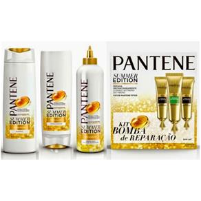 Kit Pantene Reparação Shampoo 200ml + Condicionador 200ml + Creme de Pentear 240ml + 3 Ampolas