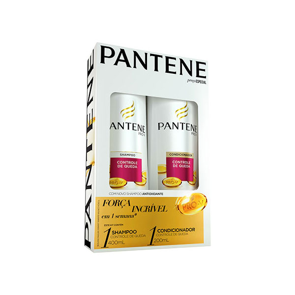Kit Pantene Shampoo 400 Ml + Condicionador 200 Ml Controle de Queda