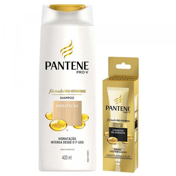 Kit Pantene Shampoo Hidratação Intensa 400ml + Ampola Hidro Cauterização 15ml