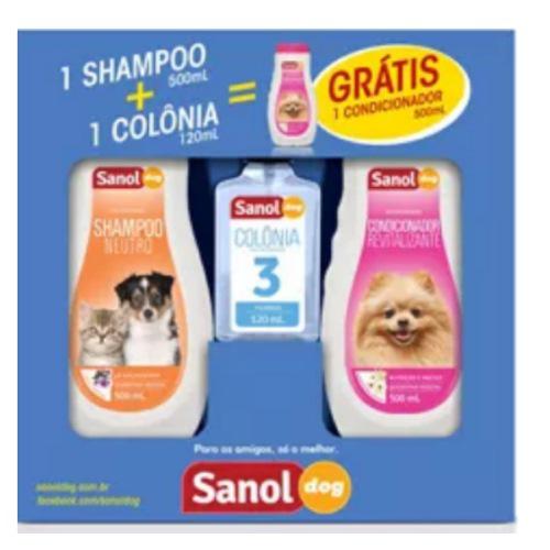 Kit para Animais Shampoo/condicionador Ganhe 1 Colônia - Sanol