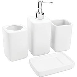 Kit para Banheiro Hercules Porcelana - Branco
