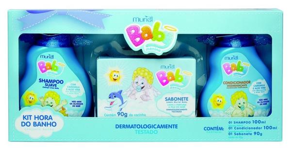 Kit para Banho no Bebê Shampoo Condicionador Sabonete Muriel - Nova Muriel