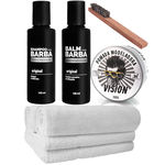 Kit para Barba Balm Shampoo Pomada Toalhas Usebarba