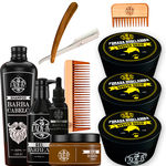 Kit para Barba Barbearia Completo Personalizado com 3 Pomada Modeladora Efeito Seco