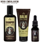 Kit Para Barba - Com Shampoo Balm E Óleo - Ótimos Produtos